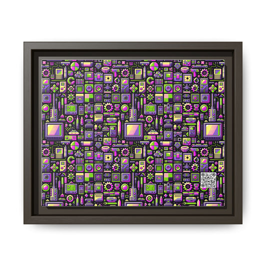 Digital Nostalgia Remix Modern Vintage Fusion Matte Canvas, Framed (multi-Color) - 8404 Design-67 B