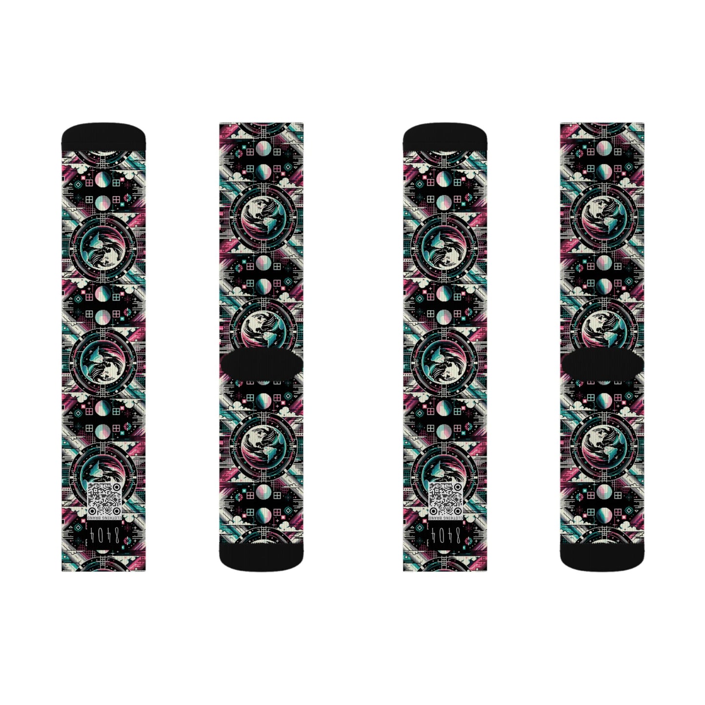Digital Artistry Digital-native Streetwear Sublimation Socks - 8404 Design-62