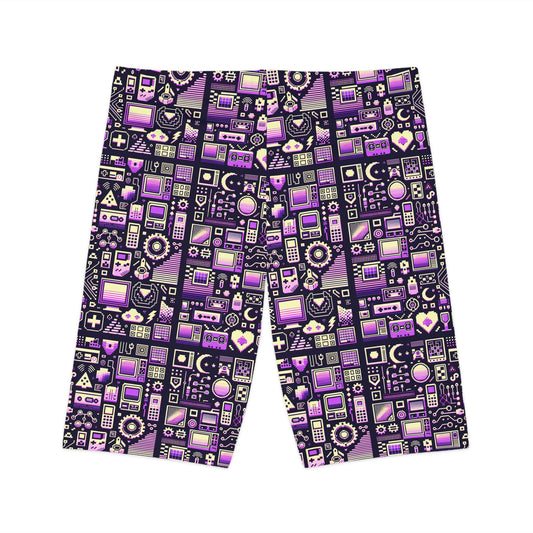 Digital Nostalgia Remix Modern Vintage Fusion Women's Bike Shorts - 8404 Design-54