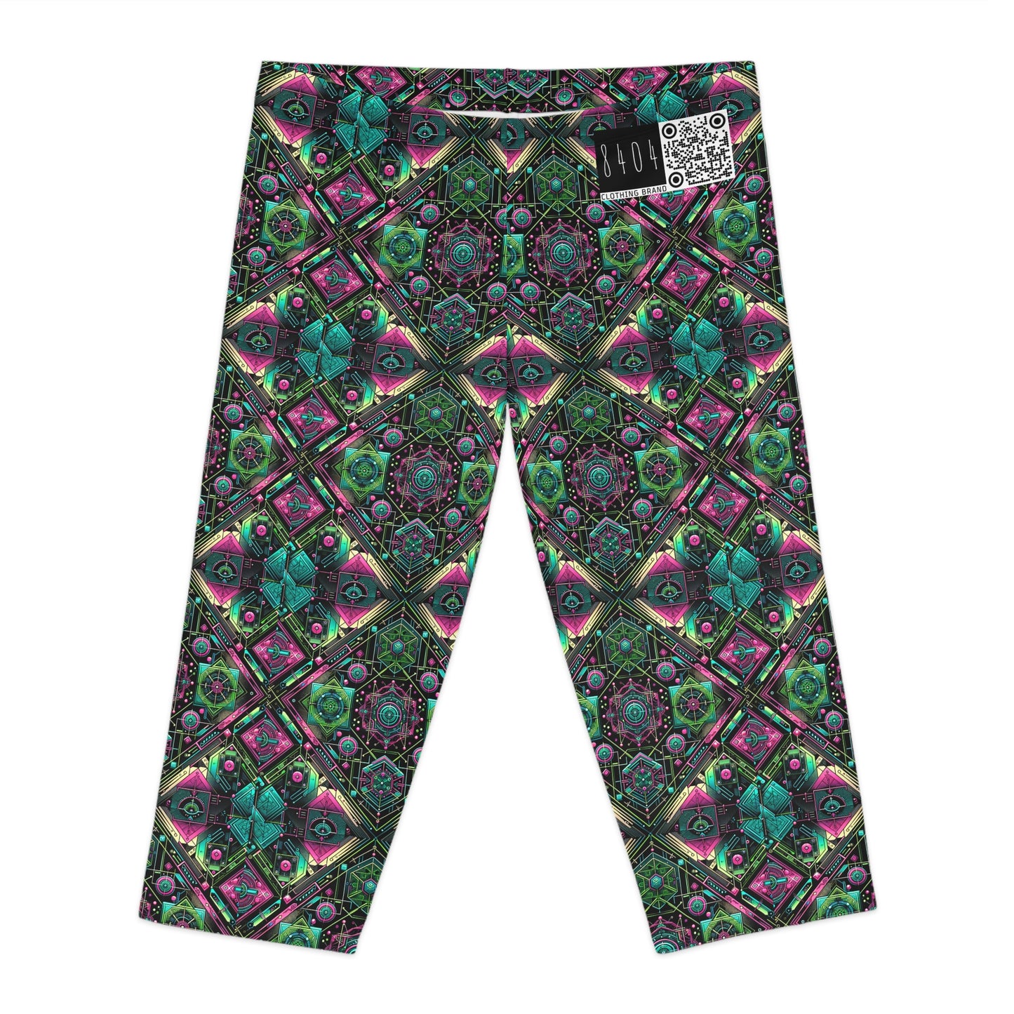 Tech-Infused Graphics Tech-Forward Streetwear Women's Capri Leggings - 8404 Design-45