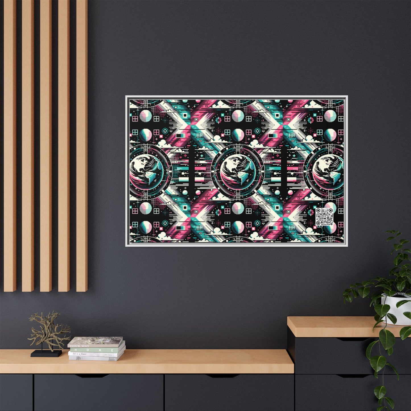 Digital Artistry Digital-native Streetwear Matte Canvas, Framed (multi-color) - 8404 Design-62 A