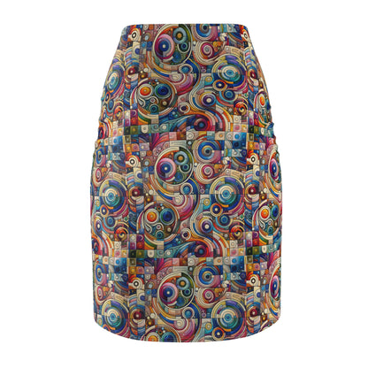 Digital Artistic Expression Artistic Streetwear Women's Pencil Skirt - 8404 Design-49