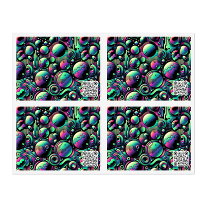 Tech-Tonal Graphics Tech-Forward Streetwear Sticker Sheets - 8404 Design-56