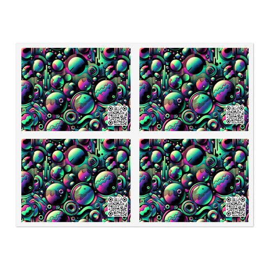 Tech-Tonal Graphics Tech-Forward Streetwear Sticker Sheets - 8404 Design-56