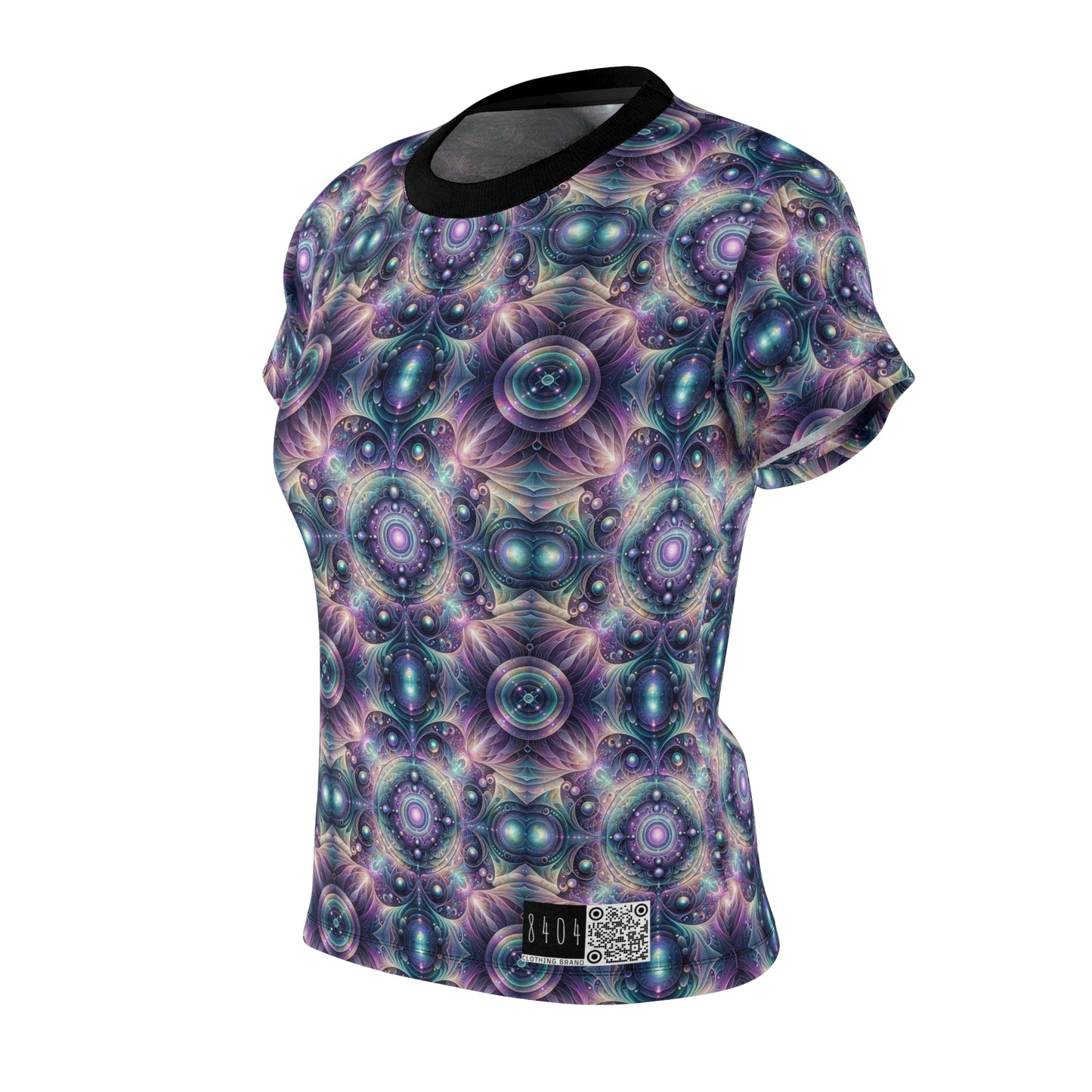 Iridescent Tech Fusion Tech-Forward Streetwear Women's Cut & Sew Tee - 8404 Design-61