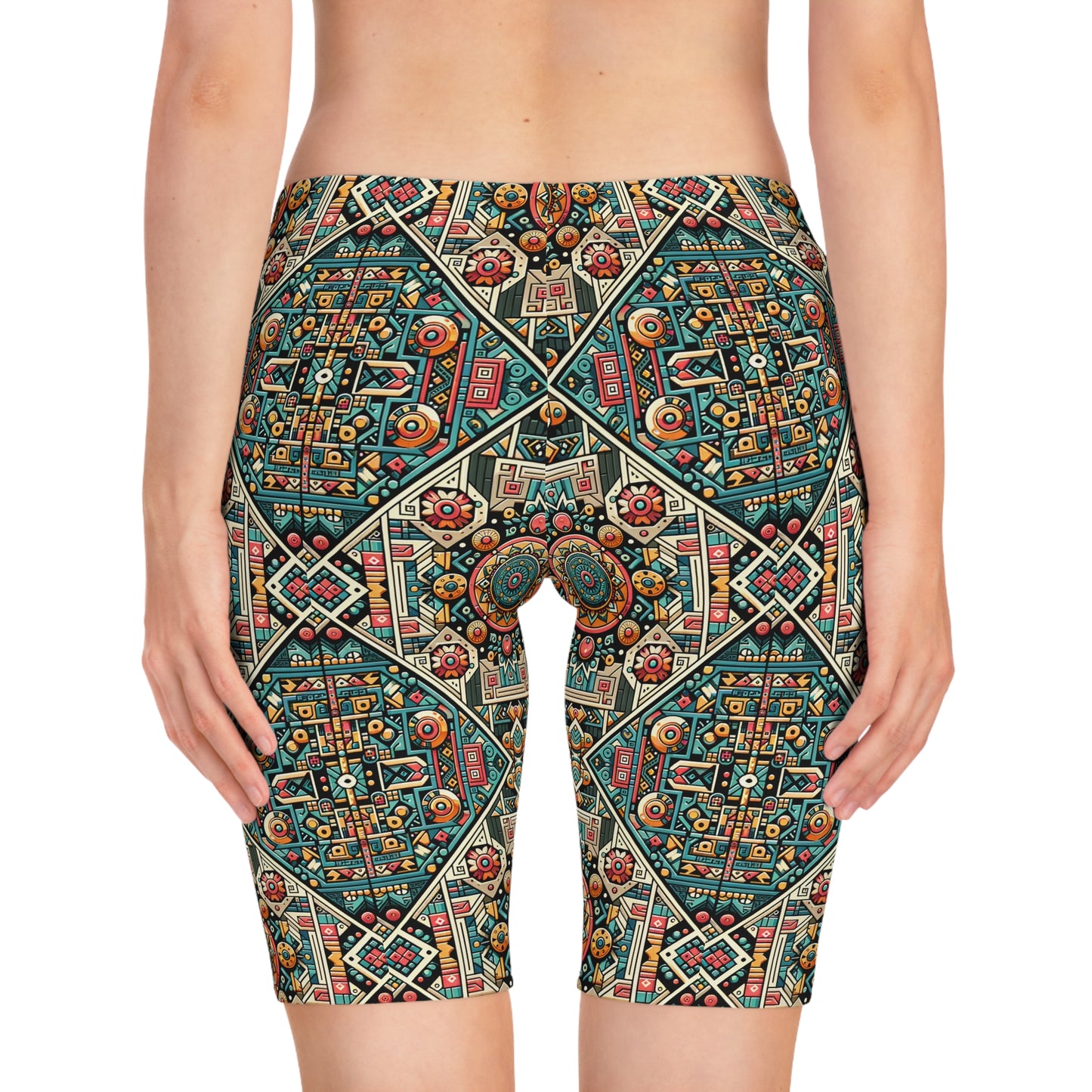 Cultural Fusion Tech Blend of Cultural Heritage With Tech-Inspired Elements Women's Bike Shorts - 8404 Design-74