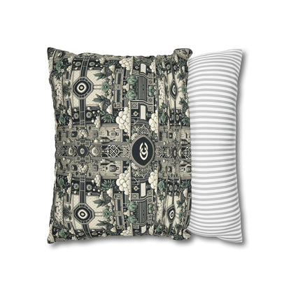 Cyber Garden Party Tech Garden Extravaganza Spun Polyester Square Pillowcase - 8404 Design-54