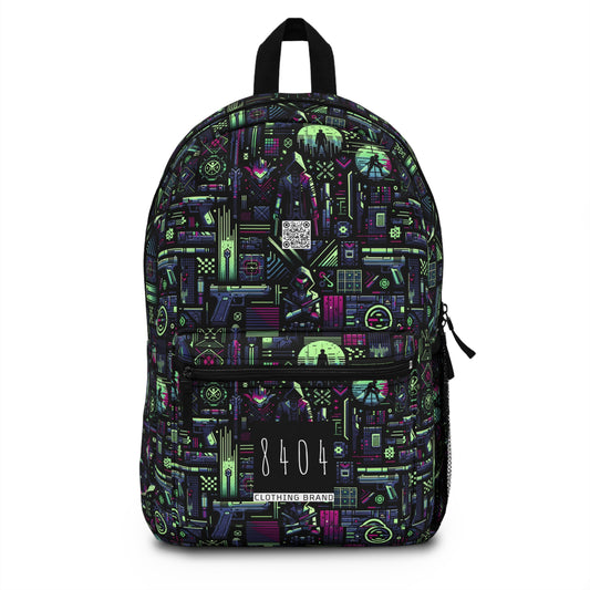 Tech Noir Futuristic Cyberpunk Backpack - 8404 Design-63