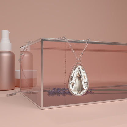 Chic Bridal Minimalism Modern Romantic Oval Necklace - 8404 Design-69