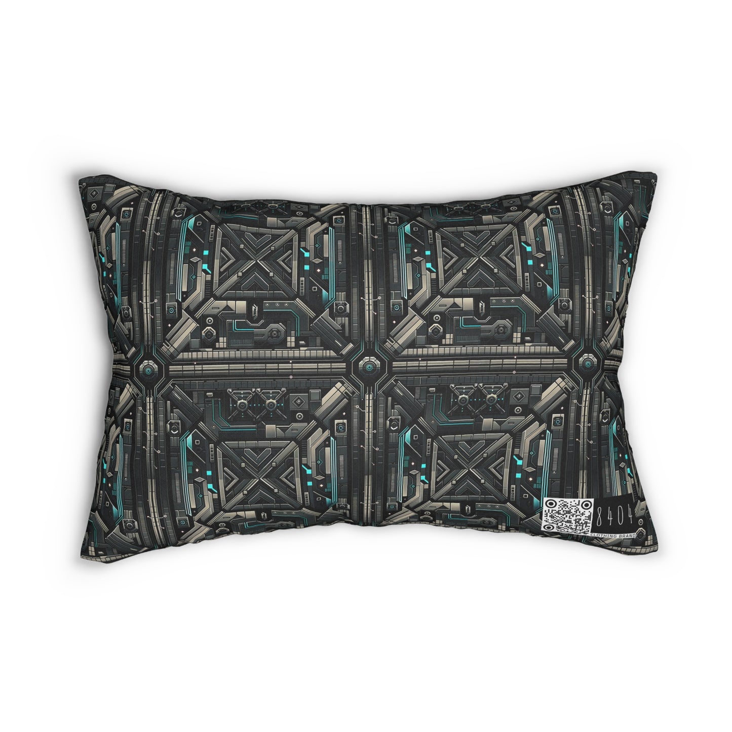 Tech Noir Futuristic Tech Aesthetic with a Dark Twist Spun Polyester Lumbar Pillow - 8404 Design-59 B