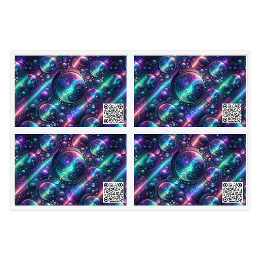 Iridescent Tech Fusion Tech-Forward Streetwear Sticker Sheets - 8404 Design-51