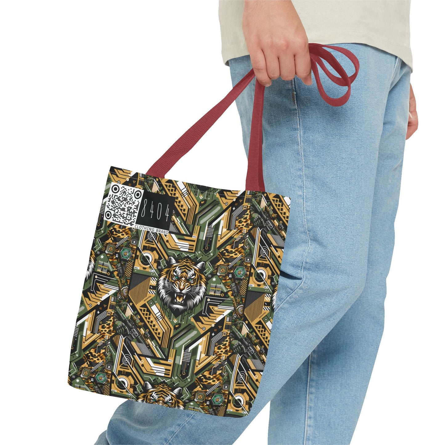 Neo-Camo Fusion Tech-Forward Streetwear Tote Bag - 8404 Design-58