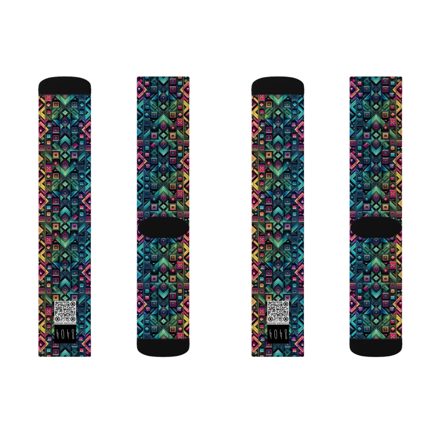 Tech-Inspired Graphics Cyberpunk Cool Sublimation Socks - 8404 Design-58