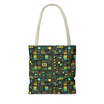 Digital Dystopia Tech Noir Tote Bag - 8404 Design-57