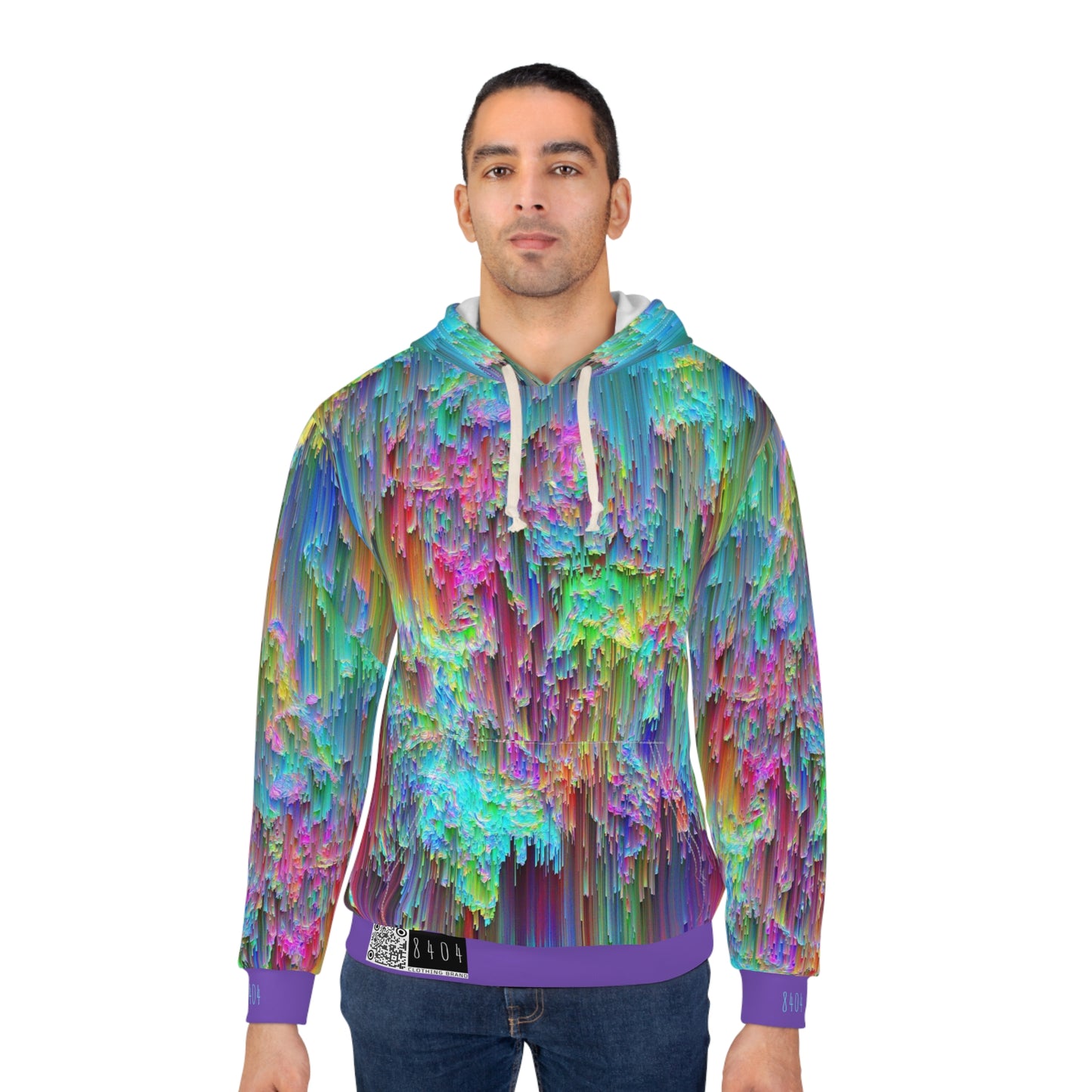 8404's Unisex Adult "Trippy Rainfall in Purple" Fashion Pullover Hoodie