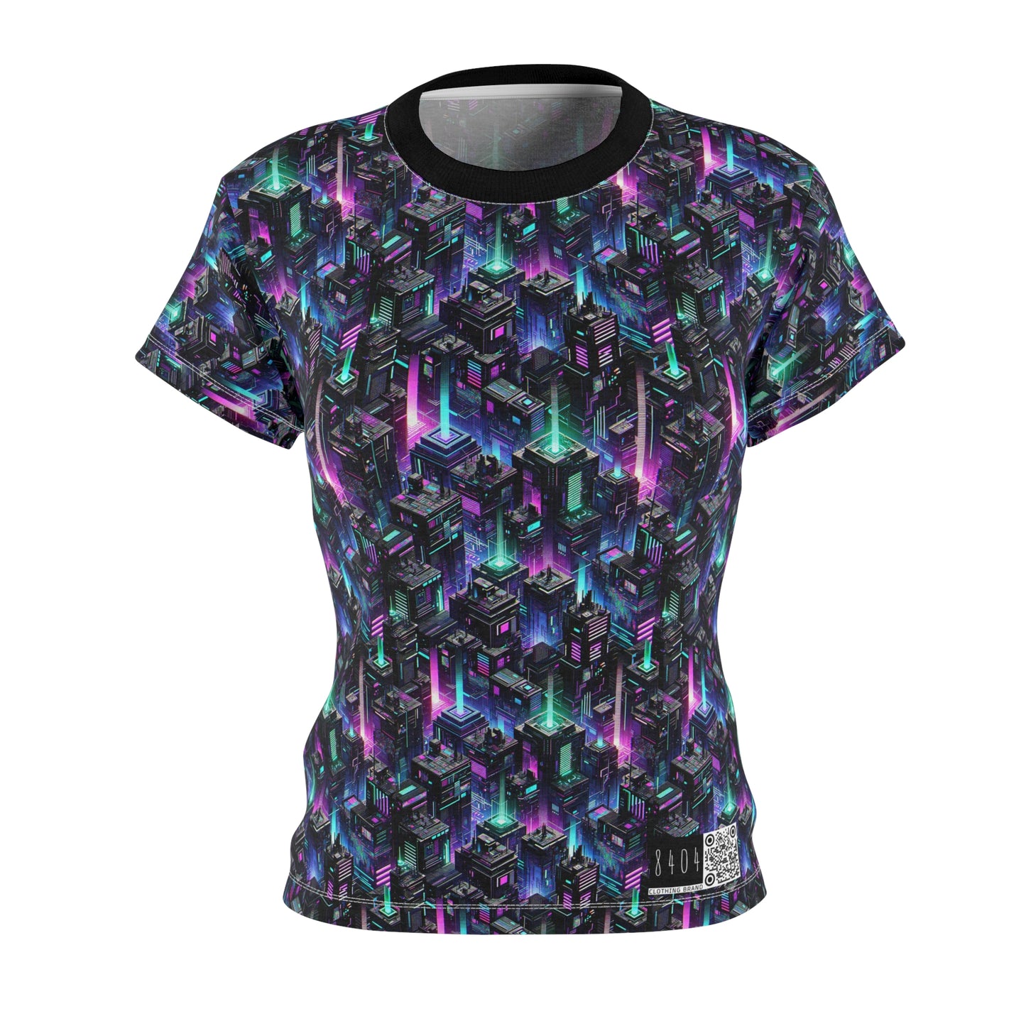 Tech Noir Graphics Futuristic Tech Aesthetics Women's Cut & Sew Tee - 8404 Design-55