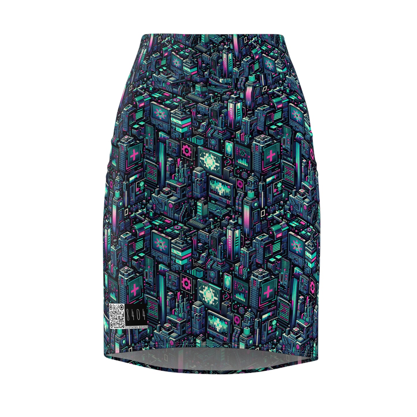 Digital Rebellion Tech-Inspired Streetwear Women's Pencil Skirt - 8404 Design-58