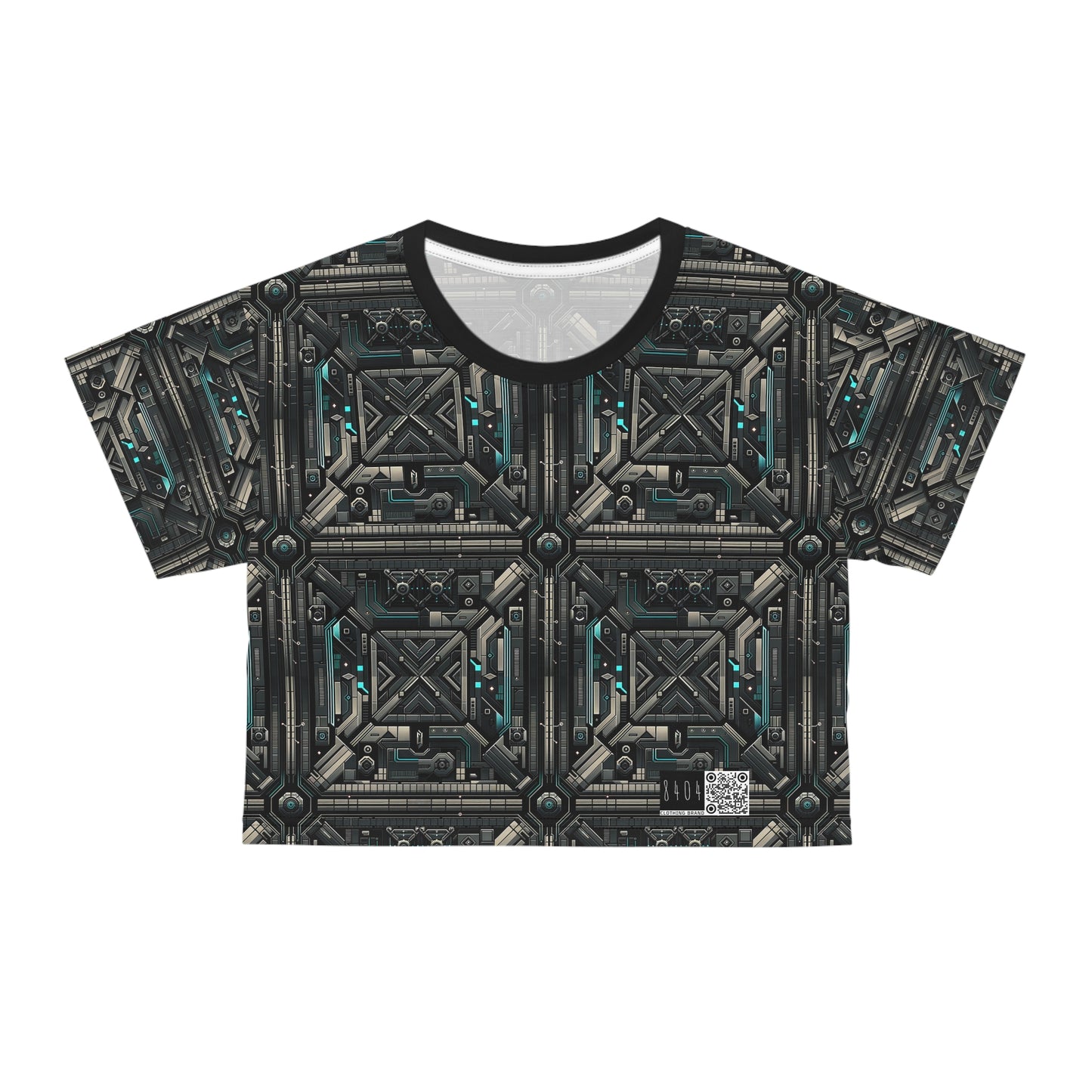 Tech Noir Futuristic Tech Aesthetic with a Dark Twist Crop Tee - 8404 Design-59