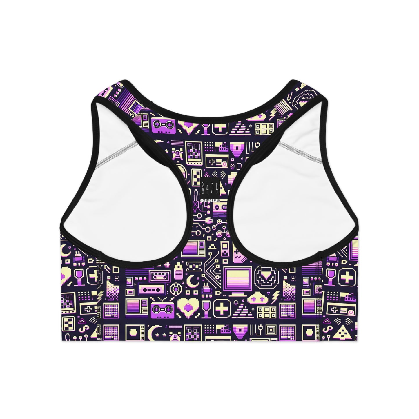 Digital Nostalgia Remix Modern Vintage Fusion Sports Bra - 8404 Design-54