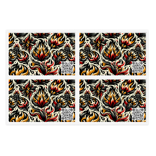 Fire & Flames Bold Streetwear Statement Sticker Sheets - 8404 Design-57