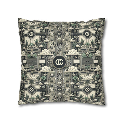Cyber Garden Party Tech Garden Extravaganza Faux Suede Square Pillowcase - 8404 Design-54