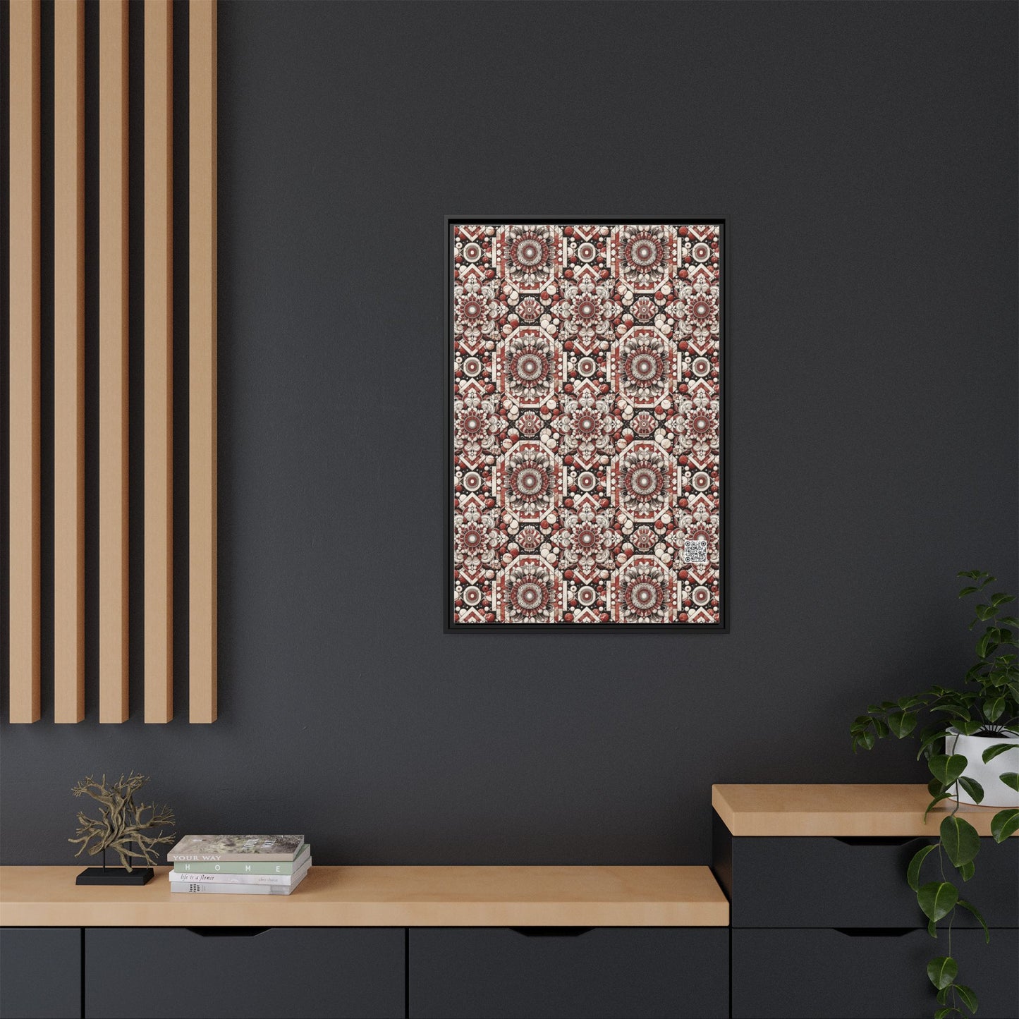 Neo Jomon Sculptural Aesthetics Artisanal Streetwear Matte Canvas, Framed (multi-Color) - 8404 Design-55 A