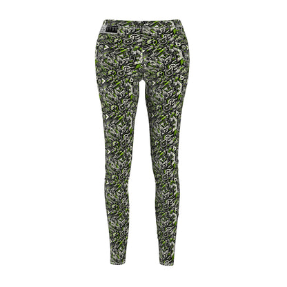 Graffiti Tech Fusion Bold Streetwear Fusion Women's Cut & Sew Casual Leggings - 8404 Design-59