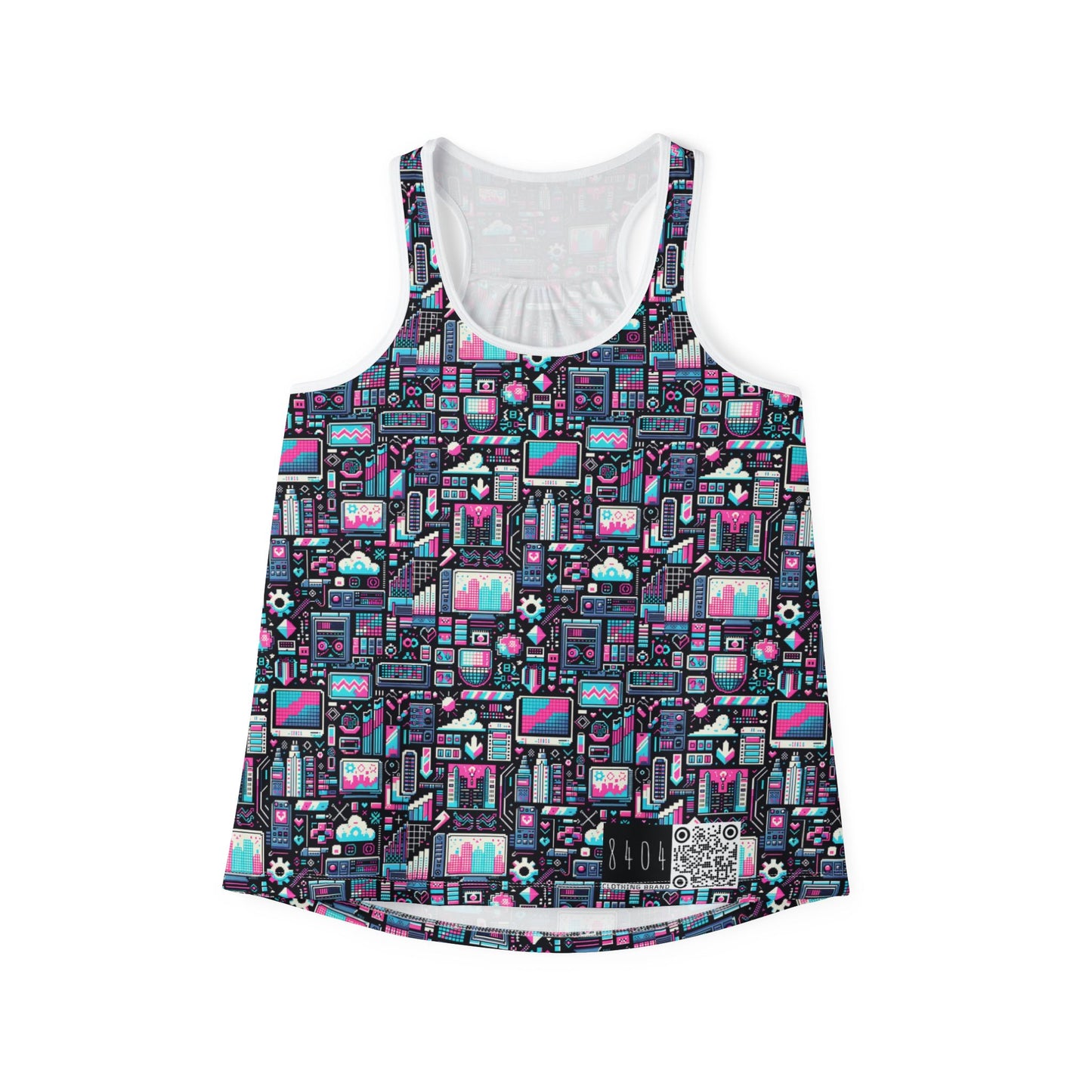 Digital Rebellion Youthful Streetwear with a Rebellious Digital Twist Women's Tank Top - 8404 Design-71
