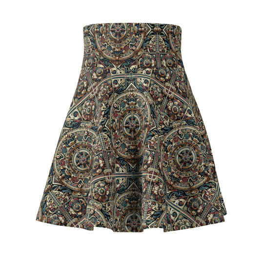 Urban Renaissance Historical Fusion With Street Edge Women's Skater Skirt - 8404 Design-57