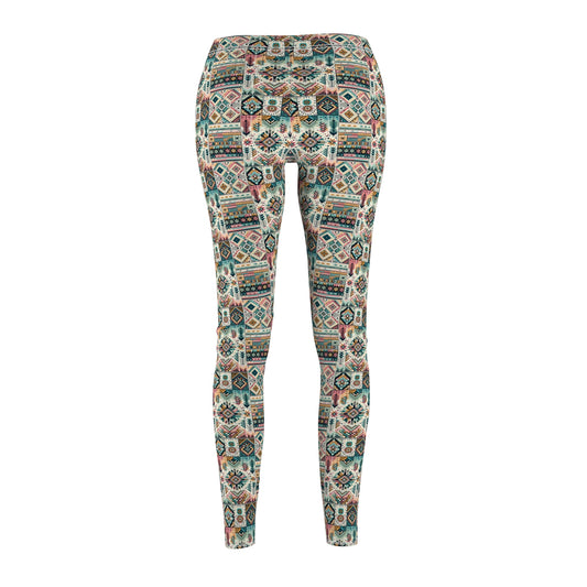 Digital Artisanal Fusion Digital Artisanal Women's Cut & Sew Casual Leggings - 8404 Design-49