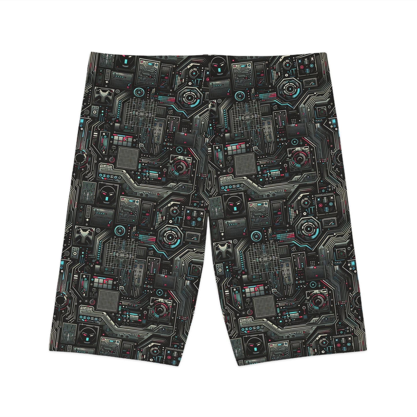 Tech Noir Aesthetics Sleek Tech Streetwear Women's Bike Shorts - 8404 Design-52