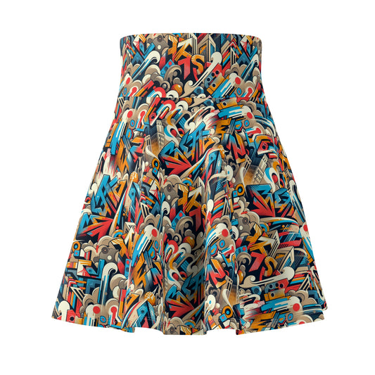 Neo-Traditional Street Art Modern Street Art Fusion Women's Skater Skirt - 8404 Design-44