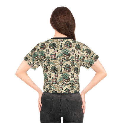 Cultural Artisanal Fusion Contemporary Cultural Elegance Crop Tee - 8404 Design-68