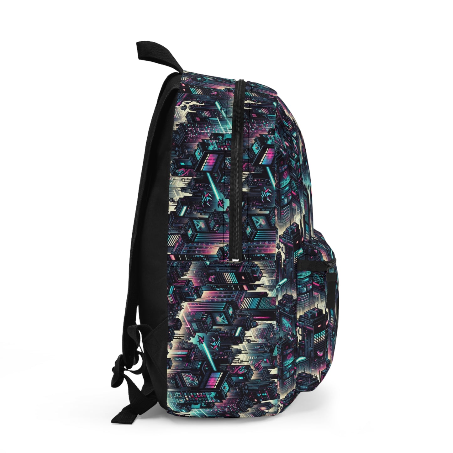 Digital Rebellion Tech-Inspired Streetwear Backpack - 8404 Design-51
