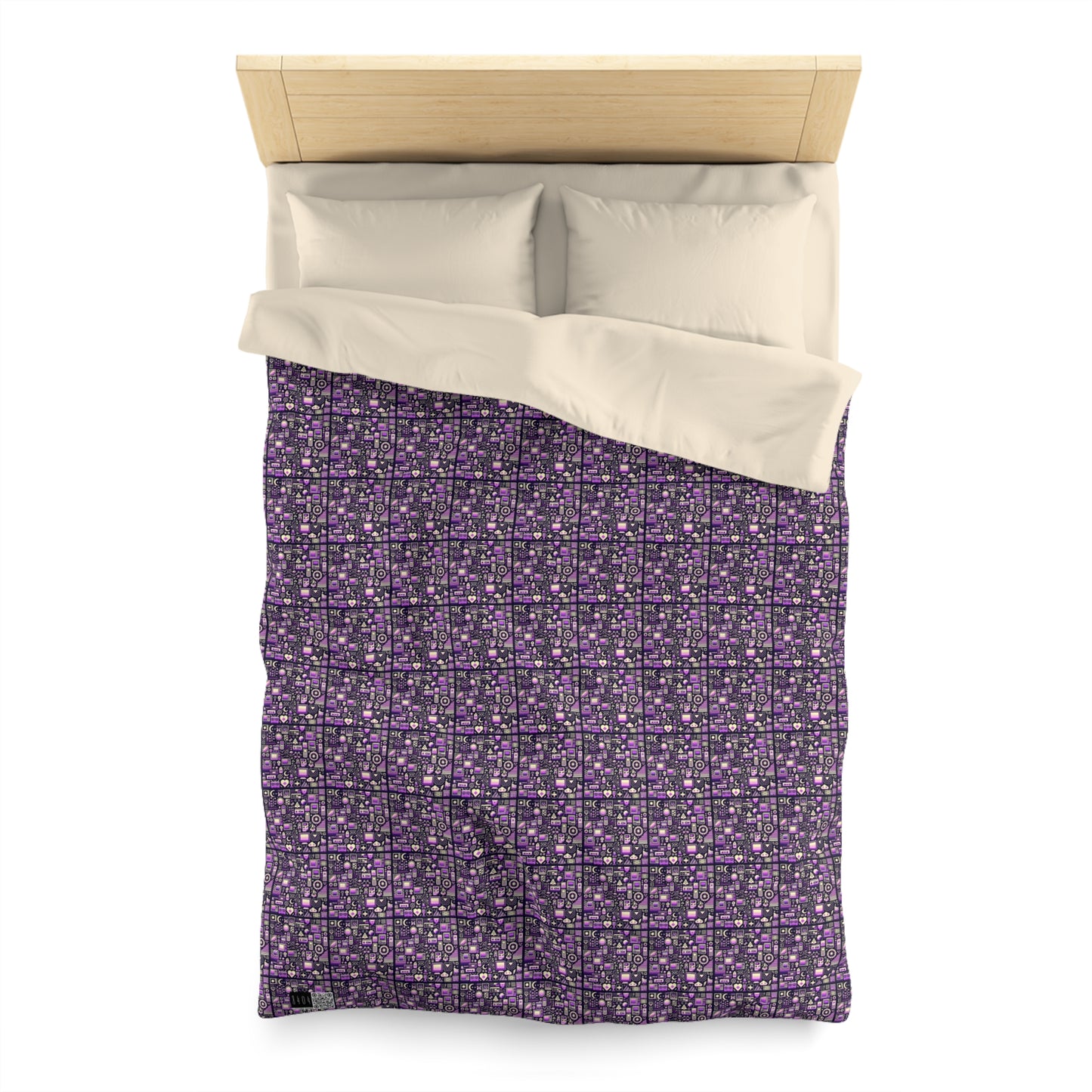 Digital Nostalgia Remix Modern Vintage Fusion Microfiber Duvet Cover - 8404 Design-54