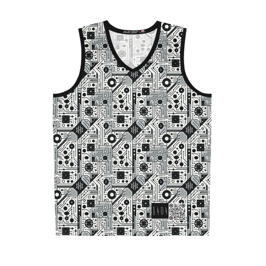 Digital Minimalism Minimalist Tech Basketball Jersey - 8404 Design-48