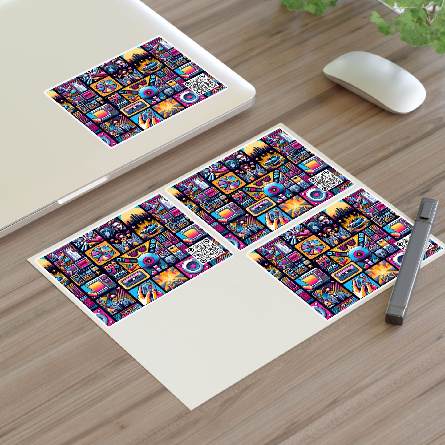 Digital Pop Culture Mashup Maximalist Pop Sticker Sheet - 8404 Design-52