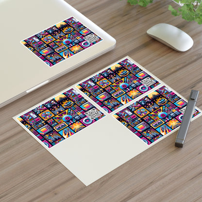 Digital Pop Culture Mashup Maximalist Pop Sticker Sheet - 8404 Design-52