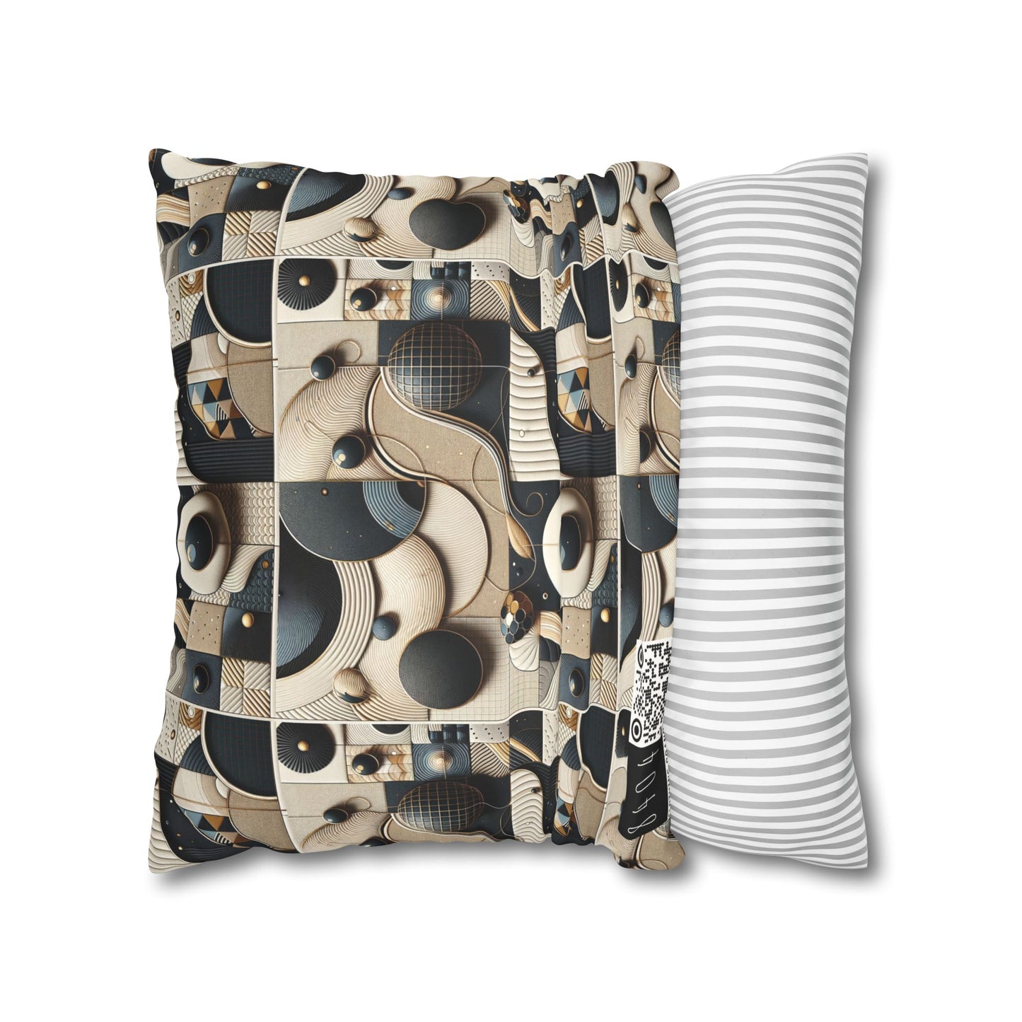 Tech-forward Luxe Streetwear Tech Luxe Fusion Faux Suede Square Pillowcase - 8404 Design-71