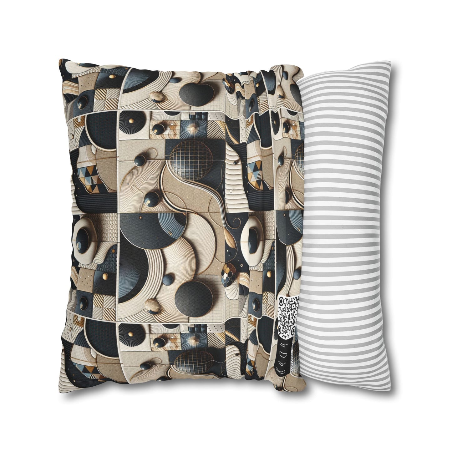 Tech-forward Luxe Streetwear Tech Luxe Fusion Spun Polyester Square Pillowcase - 8404 Design-71