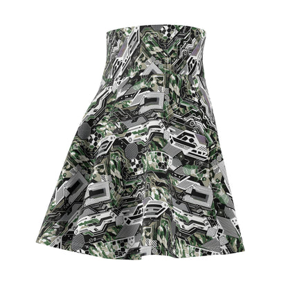 Tech Camo Fusion Tech-Forward Streetwear With a Futuristic Edge Women's Skater Skirt - 8404 Design-46