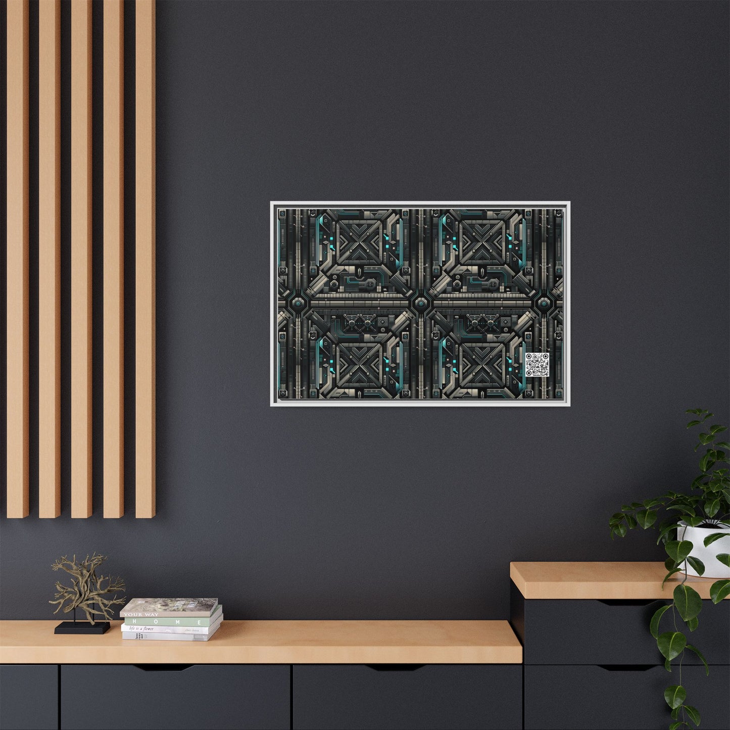 Tech Noir Futuristic Tech Aesthetic with a Dark Twist Matte Canvas, Framed (multi-color) - 8404 Design-59 A