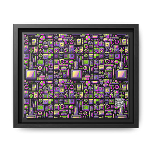 Digital Nostalgia Remix Modern Vintage Fusion Matte Canvas, Framed (multi-Color) - 8404 Design-67 B