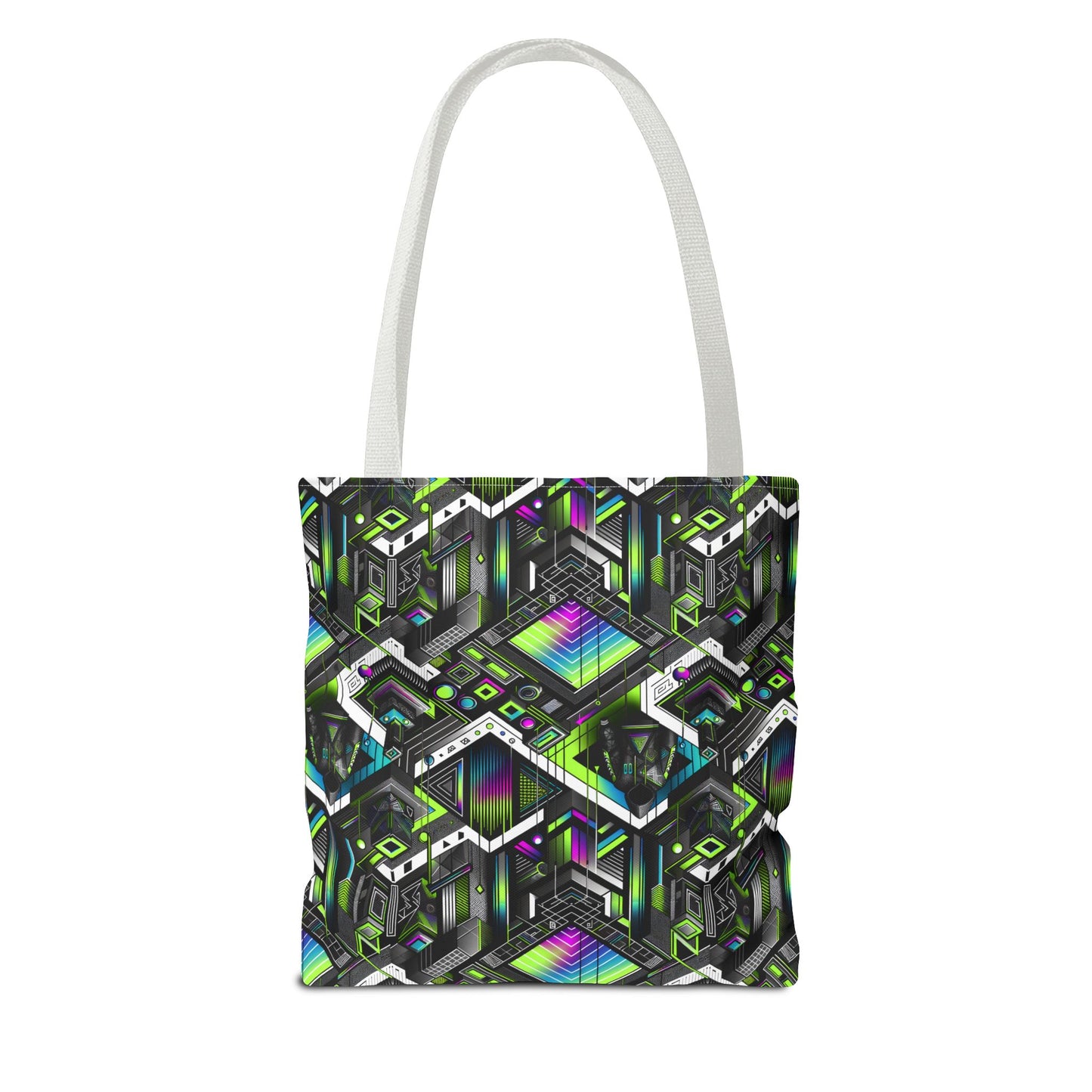 Retro Futurism Graphics Tech-Forward Streetwear Tote Bag - 8404 Design-52
