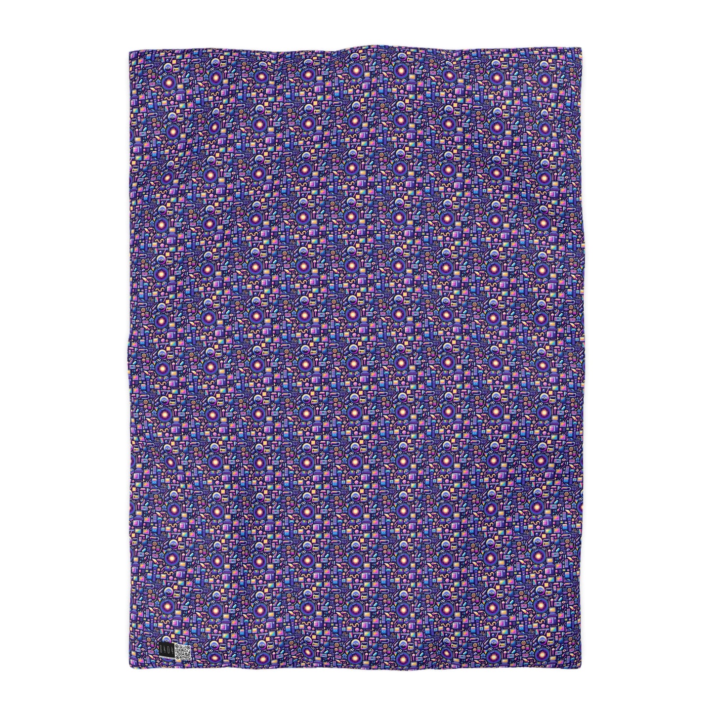 Digital Nostalgia Modern Retro Fusion Microfiber Duvet Cover - 8404 Design-64
