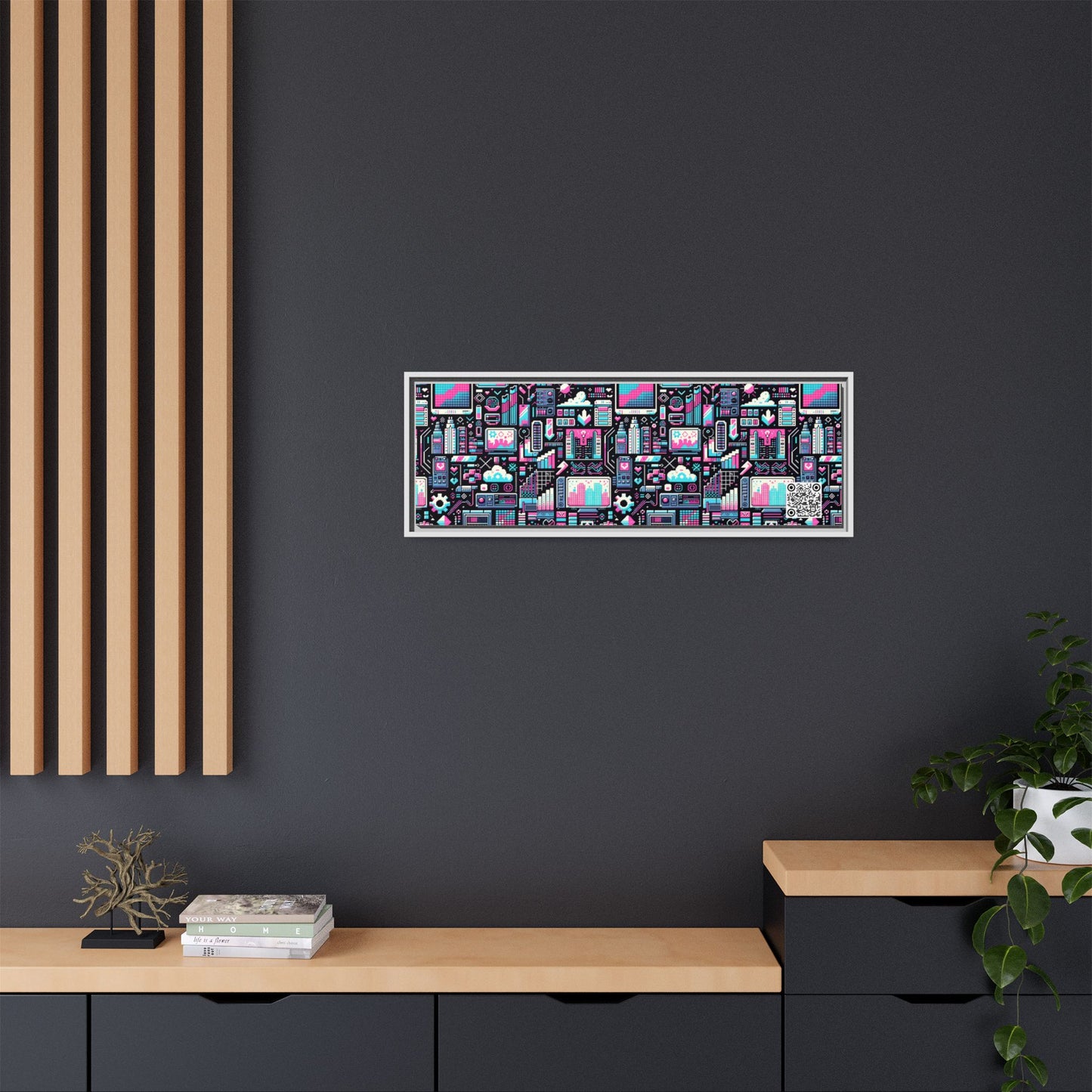 Digital Rebellion Youthful Streetwear with a Rebellious Digital Twist Matte Canvas, Framed (multi-color) - 8404 Design-71 B