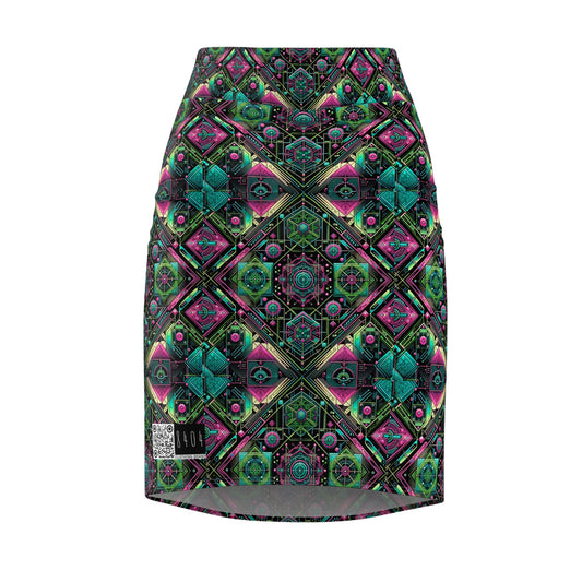 Tech-Infused Graphics Tech-Forward Streetwear Women's Pencil Skirt - 8404 Design-45