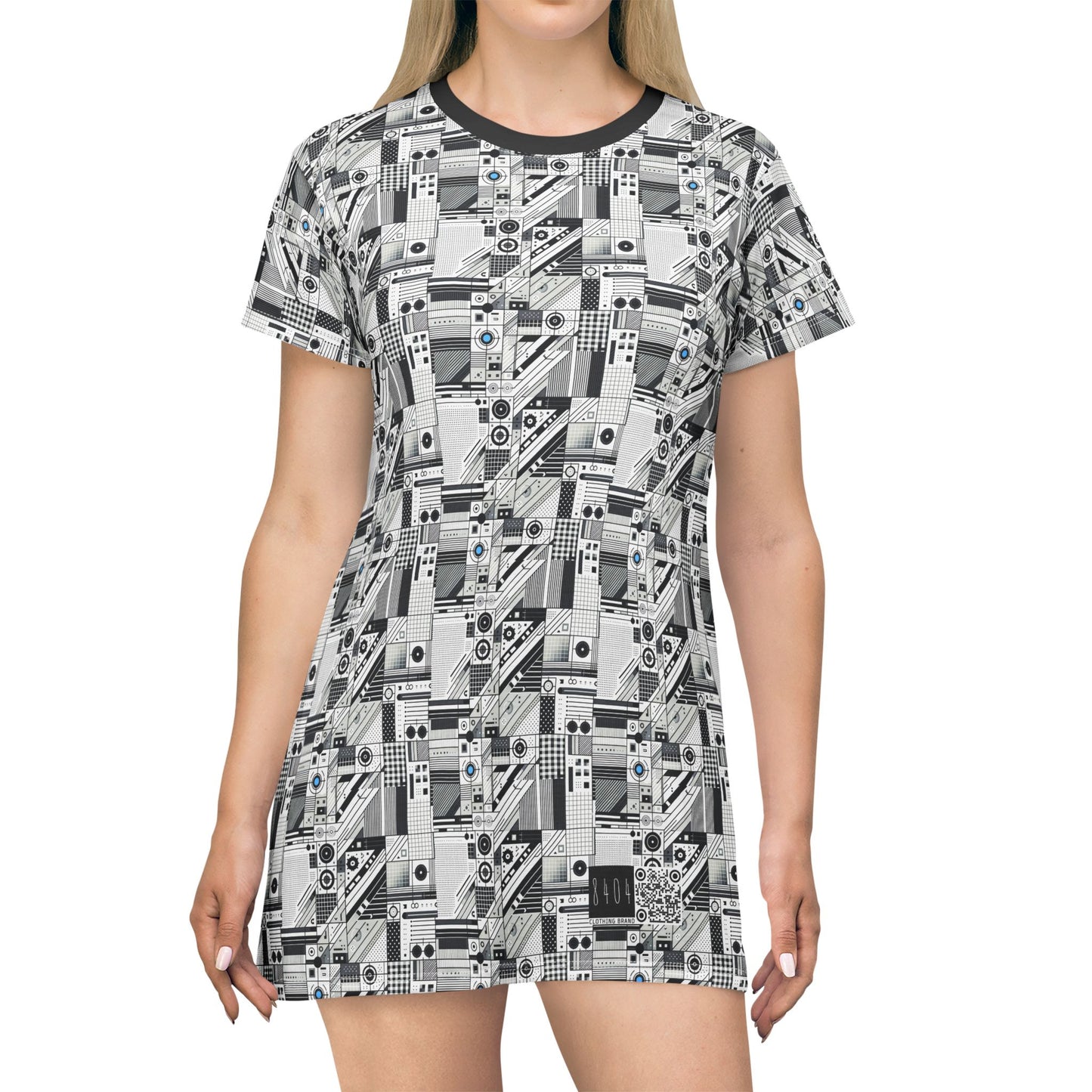 Digital Minimalism Minimalist Tech T-Shirt Dress - 8404 Design-52