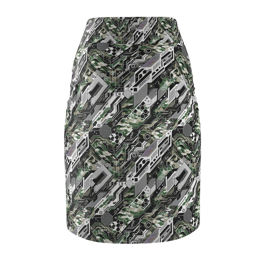 Tech Camo Fusion Tech-Forward Streetwear With a Futuristic Edge Women's Pencil Skirt - 8404 Design-46
