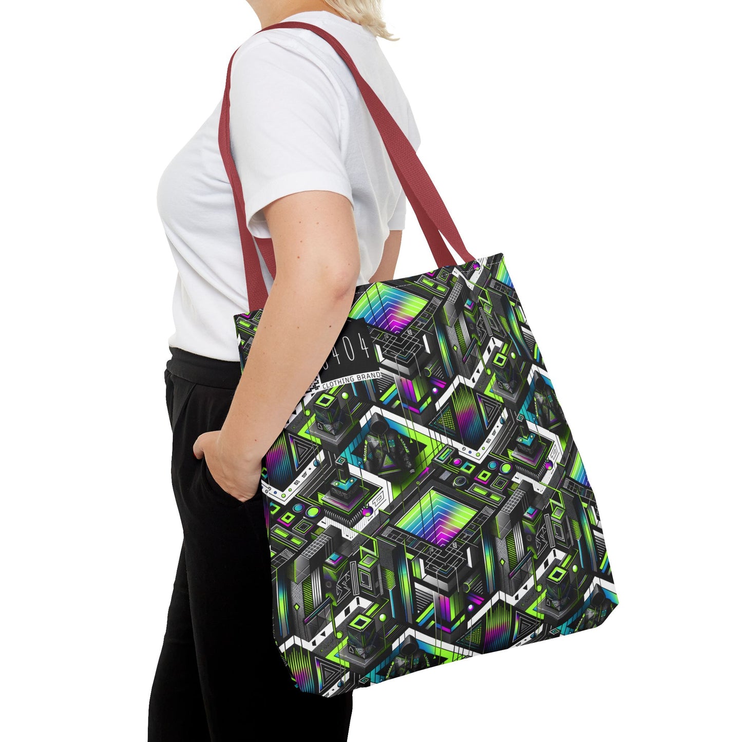 Retro Futurism Graphics Tech-Forward Streetwear Tote Bag - 8404 Design-52